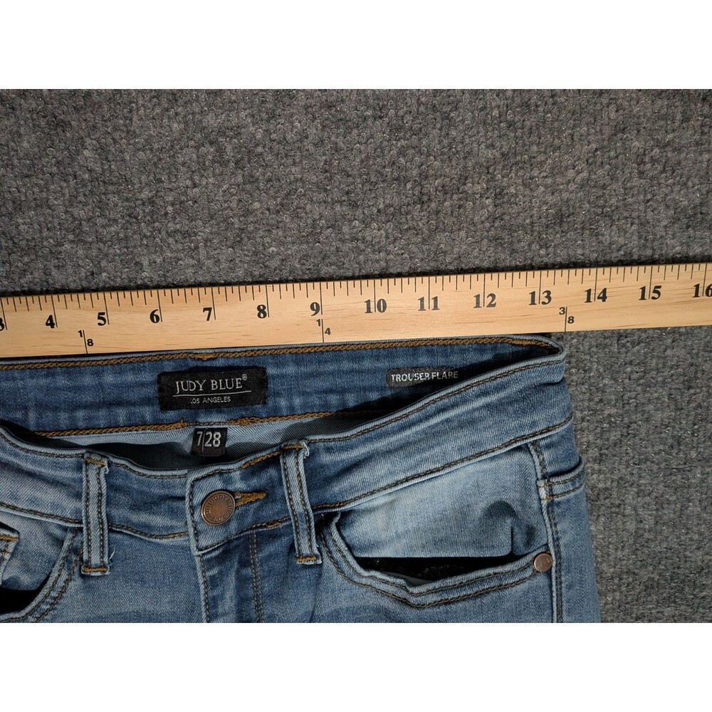Judy Blue Trouser Flare Jeans Womens 7/28 Denim - Picture 4 of 9